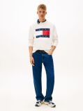 White Regular Tonal Flag Crew Neck Sweatshirt  Men