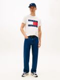 Άσπρο T-Shirt Με Κλασική Λαιμόκοψη Και Σημαία  Άνδρες