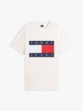 Άσπρο T-Shirt Με Κλασική Λαιμόκοψη Και Σημαία  Άνδρες