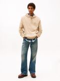 Beige Tommy Badge Terry Drawstring Hoody  Men