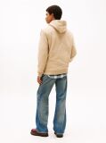 Beige Tommy Badge Terry Drawstring Hoody  Men