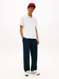White Hilfiger Flag Regular Fit Pique Polo Shirt  Men