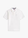 White Hilfiger Flag Regular Fit Pique Polo Shirt  Men