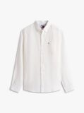 White Regular Fit Button-Down Pure Linen Shirt  Men