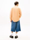 Orange Regular Fit Linen Blend Shirt  Men