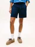 Blue Logo Relaxed Bermuda Shorts With Linen  Men