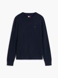 Blue Tommy Flag Slim Crew Neck Jumper  Men