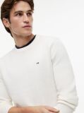 Beige Tommy Flag Slim Crew Neck Jumper  Men