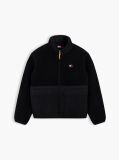 Black Teddy Contrast Texture Relaxed Jacket  Men
