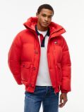 Red Logo Hooded Relaxed Puffer Jacket  Men