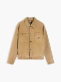 Μπεζ Oversized Overshirt Από Καμβά Με Κοτλέ Γιακά  Άνδρες