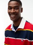 Multi Tommy Badge Stripe Relaxed Rugby Shirt  Men
