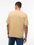 Μπεζ Oversized ΒαμβακερόT-Shirt Με Λογότυπο  Άνδρες
