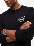 Black Signature Logo Slim Long Sleeve T-Shirt  Men