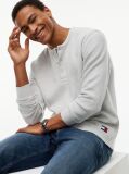 Grey Washed Waffle Knit Henley Long Sleeve T-Shirt  Men
