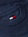 Blue Tommy Badge Textured Jumper  Men