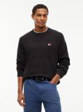 Black Tommy Badge Textured Jumper  Men