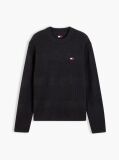 Black Tommy Badge Textured Jumper  Men