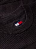 Black Tommy Badge Textured Jumper  Men