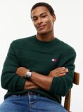 Green Tommy Badge Textured Jumper  Men