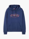 Μπλε Άνετο Σουέτ Hoody Με Λογότυπο  Άνδρες