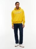 Κίτρινο Άνετο Σουέτ Hoody Με Λογότυπο  Άνδρες