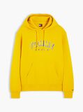 Κίτρινο Άνετο Σουέτ Hoody Με Λογότυπο  Άνδρες