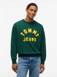 Green Classic Logo Brushed Fleece Relaxed Sweatshirt  Men