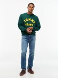 Green Classic Logo Brushed Fleece Relaxed Sweatshirt  Men