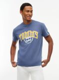 Μπλε Βαμβακερό T-Shirt Με Varsity Λογότυπο  Άνδρες