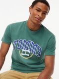 Πράσινο Βαμβακερό T-Shirt Με Varsity Λογότυπο  Άνδρες