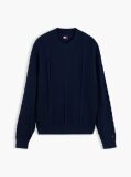 Blue Diamond Cable Knit Relaxed Jumper  Men