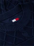 Blue Diamond Cable Knit Relaxed Jumper  Men
