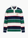 Multi Relaxed Fit Rugby Stripe Long Sleeve Polo Shirt  Men