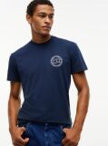 Μπλε Βαμβακερό  T-Shirt Με Wavy Σημαία Και Πίσω Λογότυπο  Άνδρες