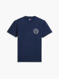 Μπλε Βαμβακερό  T-Shirt Με Wavy Σημαία Και Πίσω Λογότυπο  Άνδρες
