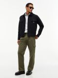 Μαύρο Oversized Overshirt Με Herringbone Πλέξη  Άνδρες