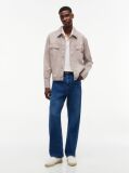 Καφέ Oversized Overshirt Με Herringbone Πλέξη  Άνδρες