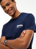 Μπλε Βαμβακερό T-Shirt Με Κλασική Λαιμόκοψη Και Λογότυπο  Άνδρες