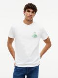 Μπεζ Βαμβακερό T-Shirt Με Κλασική Λαιμόκοψη Και Λογότυπο  Άνδρες