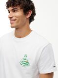 Μπεζ Βαμβακερό T-Shirt Με Κλασική Λαιμόκοψη Και Λογότυπο  Άνδρες