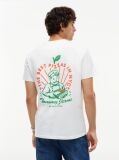 Μπεζ Βαμβακερό T-Shirt Με Κλασική Λαιμόκοψη Και Λογότυπο  Άνδρες