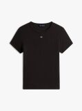 Μαύρο Essential Ριμπ T-Shirt Σε Slim Γραμμή  Γυναίκες