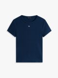 Blue Essential Slim Rib-Knit T-Shirt  Women