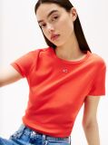 Πορτοκαλί Essential Ριμπ T-Shirt Σε Slim Γραμμή  Γυναίκες