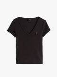 Μαύρο Essential T-Shirt Σε Slim Γραμμή Με V  Γυναίκες