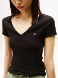 Μαύρο Essential T-Shirt Σε Slim Γραμμή Με V  Γυναίκες