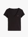 Μαύρο Essential T-Shirt Σε Slim Γραμμή Με V  Γυναίκες