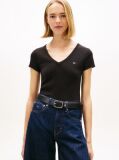 Μαύρο Essential T-Shirt Σε Slim Γραμμή Με V  Γυναίκες