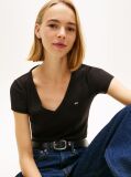Μαύρο Essential T-Shirt Σε Slim Γραμμή Με V  Γυναίκες